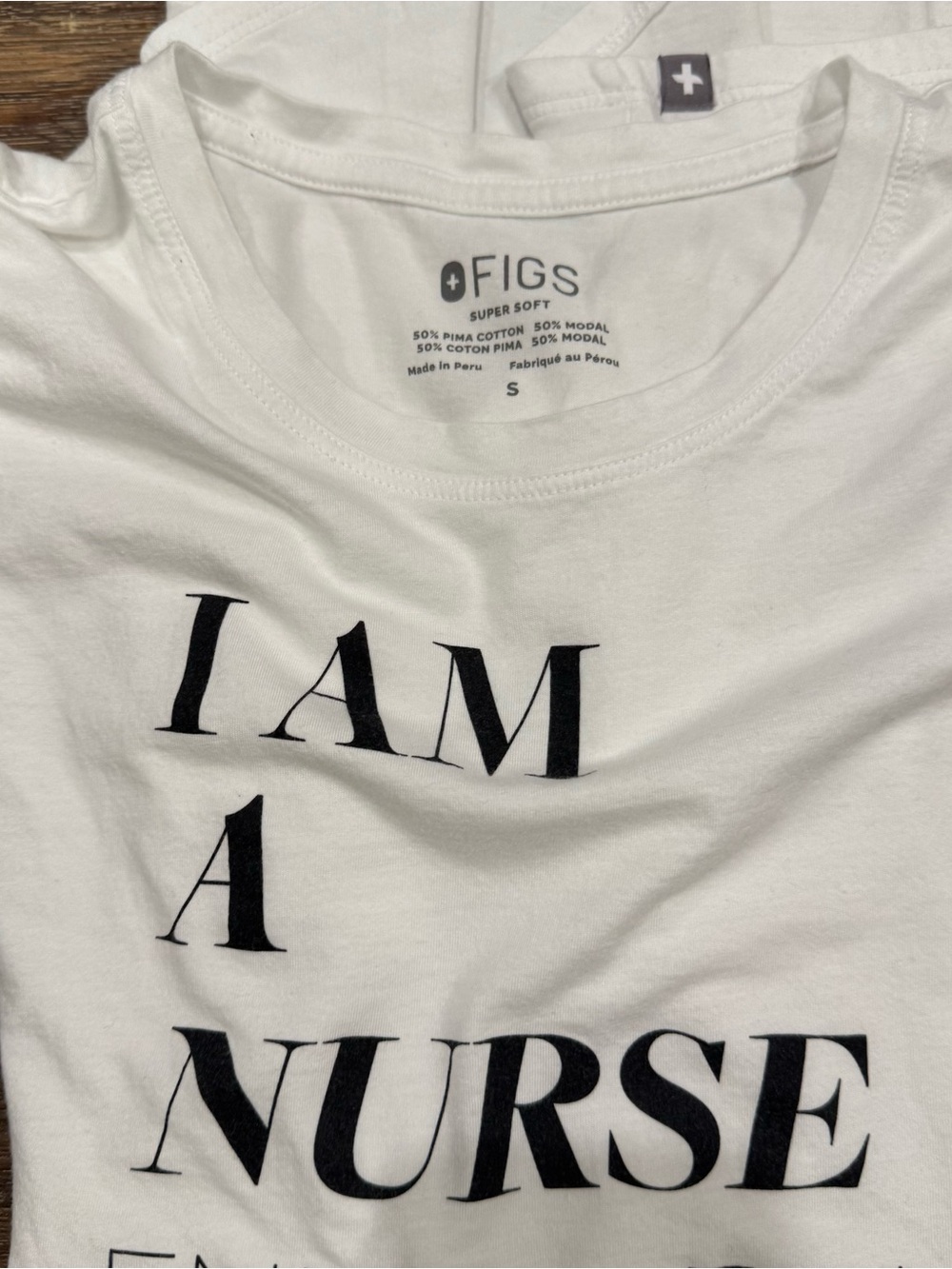 Figs White I AM A NURSE Short Sleeve Underscrub